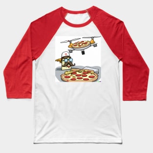 Drone Pizza Delivery - AI drawing Baseball T-Shirt